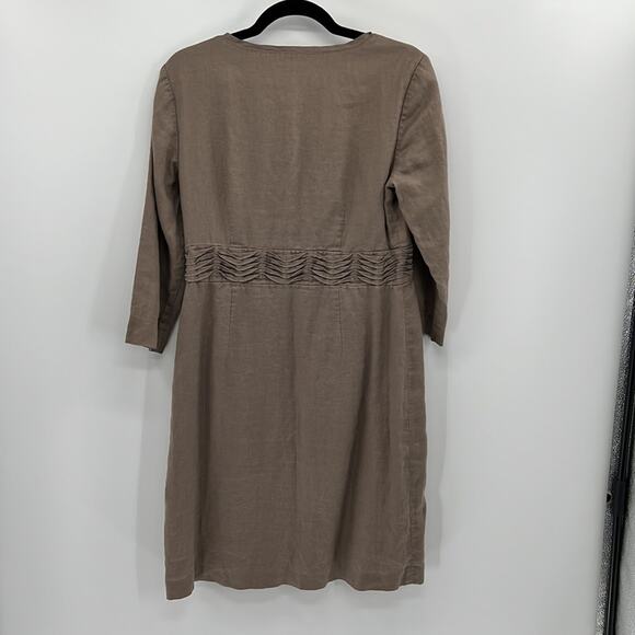 Boden Linen Faux Wrap Dress - Tan - 8 - Picture 5 of 7